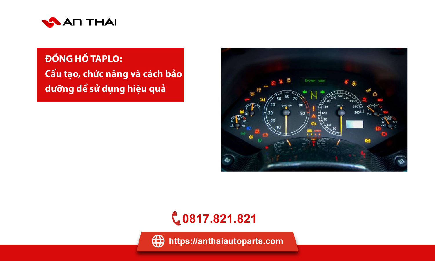 Đồng hồ taplo: Cấu tạo, chức năng và cách bảo dưỡng để sử dụng hiệu quả