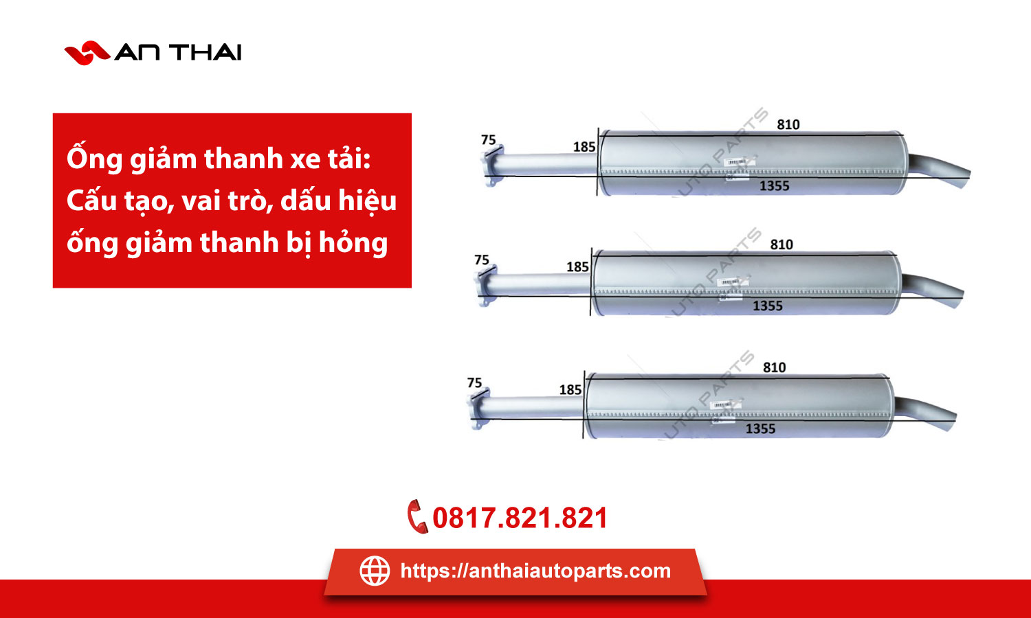 Ống giảm thanh xe tải: Cấu tạo, vai trò, dấu hiệu ống giảm thanh bị hỏng