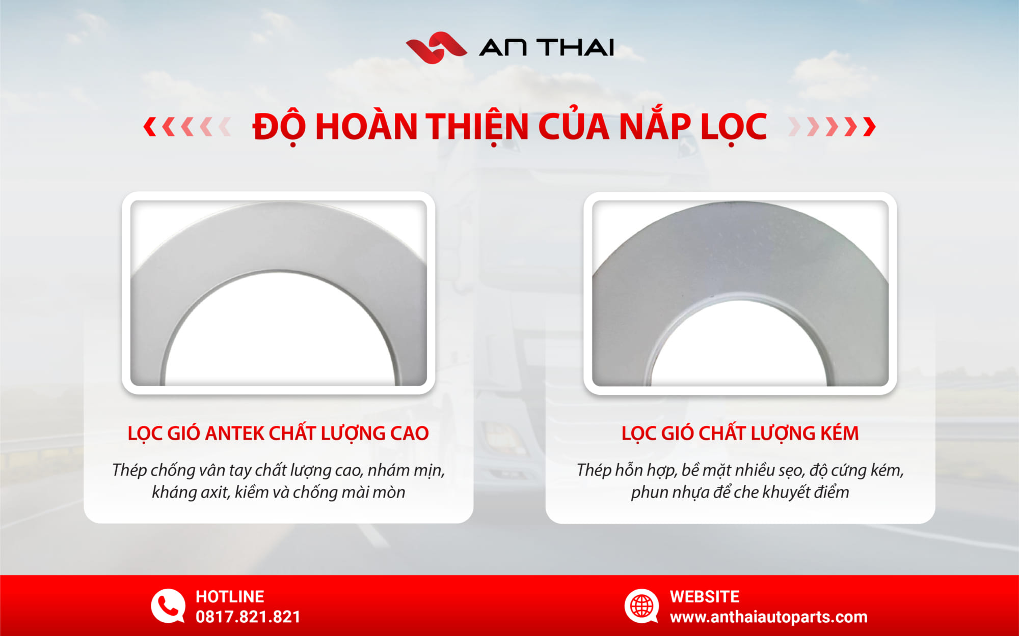 Nắp lọc của Antek được rèn từ thép chất lượng cao, chống bám vân tay, kháng axit, kiềm và chống mài mòn