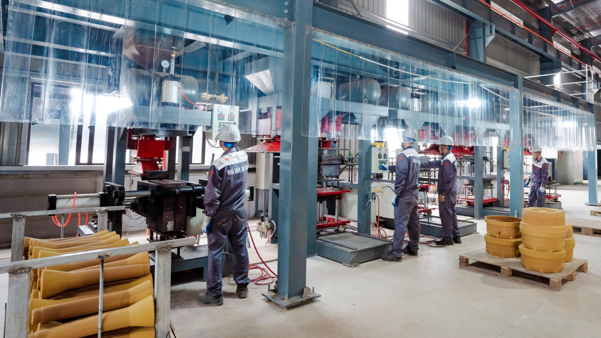 Dây chuyền đúc khuôn cát với công suất lên đến hơn 500 khuôn/ngày